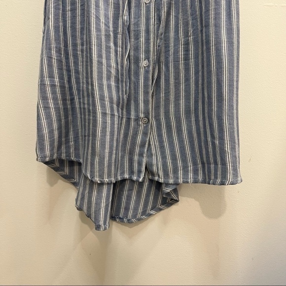𝅺JAPNA Striped Blue and White Shirrtdress - Picture 3 of 7